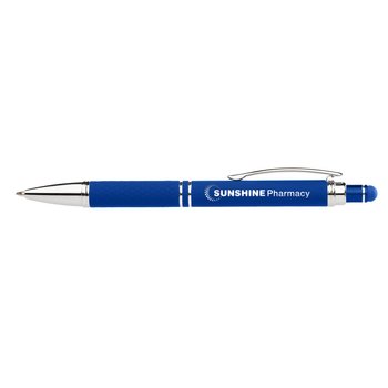 Quilted Grip Soft-Touch Brights Ballpoint Stylus Pen - Laser-Engraved Personalization Available from Positive Promotions