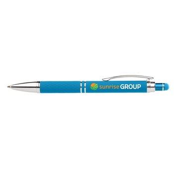 Quilted Grip Soft-Touch Brights Ballpoint Stylus Pen - Full-Color Personalization Available from Positive Promotions