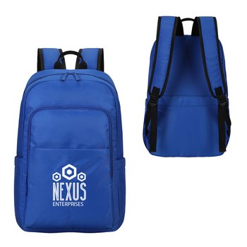 Padded Shock-Absorbent Tech Pocket Backpack - One-Color Personalization Available from Positive Promotions