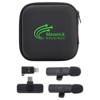 Portable Wireless Lavalier Type-C Microphone - Set of 2 - One-Color Personalization Available from Positive Promotions
