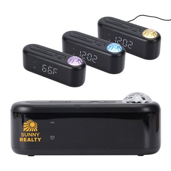 Prism Digital Alarm Clock Type C With Ocean Waves & Aurora Ceiling Projection Effects - One-Color Personalization Available from Positive Promotions