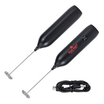 Barista-Quality Rechargeable Milk Frother 10W - One-Color Personalization Available from Positive Promotions