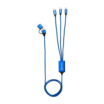 4-in-1 Charging Cable Lightning, Micro USB, Type C 3 ft. - Laser-Engraved Personalization Available from Positive Promotions