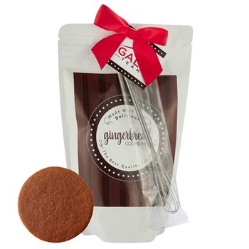 Gingerbread Cookie Mix Kit & Mini Whisk in Resealable Bag 1 lb. - Full-Color Personalization Available from Positive Promotions