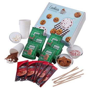 Tate's® Cookies, Ghirardelli® Hot Cocoa, & Toppings Party Pack for  6 People - Full-Color Personalization Available from Positive Promotions