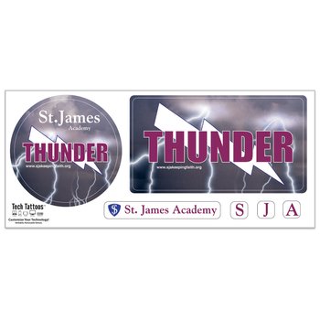 Tech Tattoos Stickers Full-Color White Vinyl 3 3/4