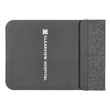 Leatherette Magnetic Wireless Charging Laptop Sleeve & Mat - One-Color Personalization Available from Positive Promotions