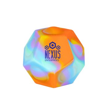 Hexagon Stress Pop Reliever Ball - One-Color Personalization Available from Positive Promotions
