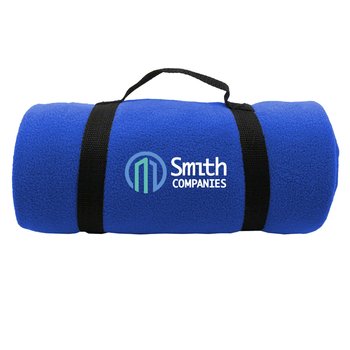 Lightweight Fleece Anti-Pill Roll-Up Blanket With Carry Strap 50
