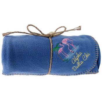 Recycled Lightweight Fleece Blanket With Contrast Stitching 50