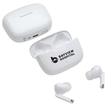 Fast TWS Bluetooth® Pod Earbuds in USB Rectangle Case - One-Color Personalization Available from Positive Promotions