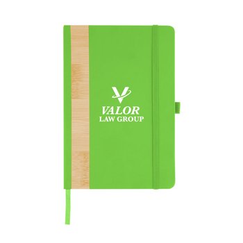 Recycled FSC®-Certified Journal With Bamboo Accent - One-Color Personalization Available from Positive Promotions