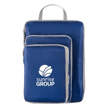 Premium Recycled Compression Travel Packing Cubes - Set of 3 - One-Color Personalization Available from Positive Promotions