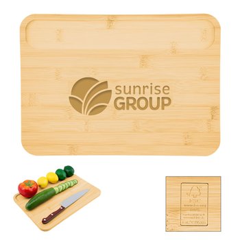 Bamboo Food Prep Cutting Board - Laser-Engraved Personalization Available from Positive Promotions