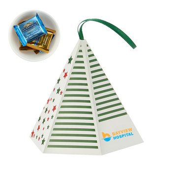 Holiday Tree Ornament With Ghirardelli® Chocolate Squares - Full-Color Personalization Available from Positive Promotions