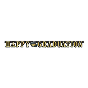 Happy Graduation Letters Sign - Black & Gold from Positive Promotions