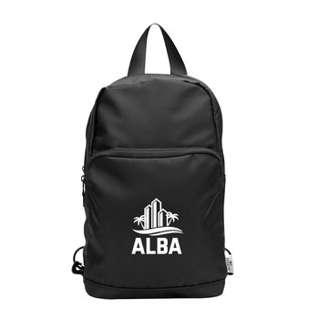 Graduation Recycled rPET Convertible Backpack Sling Bag - One-Color Personalization Available from Positive Promotions