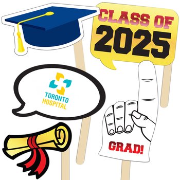 Graduation Photo Props Kit - Full-Color Personalization Available from Positive Promotions