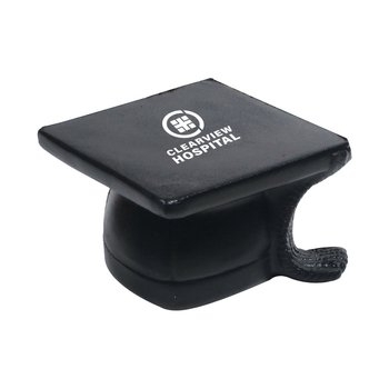 Graduation Cap Shaped Stress Reliever - One-Color Personalization Available from Positive Promotions