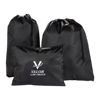 Recycled Travel Packing Bags - Set of 3 - One-Color Personalization Available from Positive Promotions
