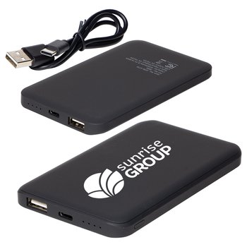 High-Density Soft-Touch Power Bank 4,000 mAh - One-Color Personalization Available from Positive Promotions