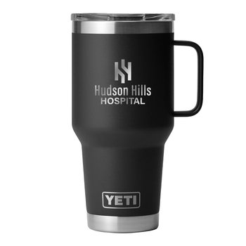 YETI® Rambler® Stainless-Steel Tumbler 30 oz. With StrongHold Lid & Handle - Laser-Engraved Personalization Available from Positive Promotions