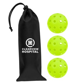 Pickleball Ball - 40-Hole Outdoor Ball - Set of 3 - One-Color Personalization Available from Positive Promotions