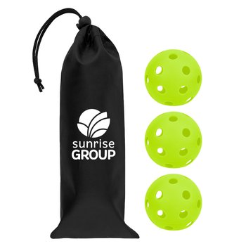 Pickleball Ball - 26-Hole Outdoor Ball - Set of 3 - One-Color Personalization Available from Positive Promotions