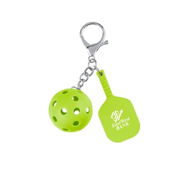 Mini Pickleball Paddle Keychain - One-Color Personalization Available from Positive Promotions