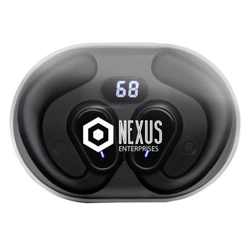 Hi-Def Bluetooth® Over-Ear TWS Earbuds With Charging Case Type C - One-Color Personalization Available from Positive Promotions