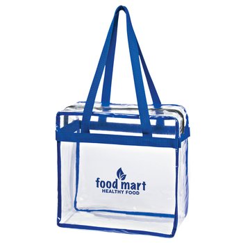Secure Clear Stadium EVA Tote Bag With Zipper - One-Color Personalization Available from Positive Promotions