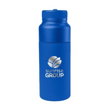 BruMate® Rotera Stainless-Steel Tumbler 35 oz. With Spill-Resistant TwistSip & ColdKey Straw - Laser-Engraved Personalization Available from Positive Promotions