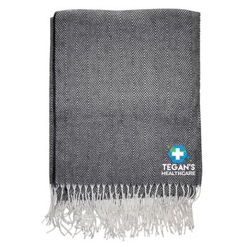 Large Lightweight Herringbone Cotton Throw Blanket 72