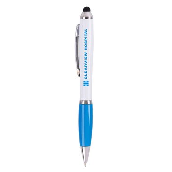 Satin Grip Twist Pen - White Barrel - One-Color Personalization Available from Positive Promotions