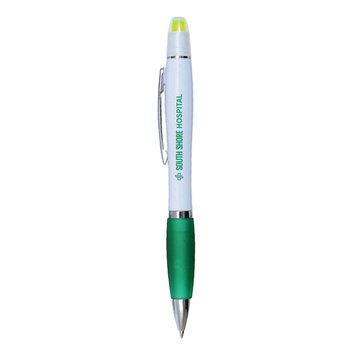 Satin Grip Twist Pen With Gel-Wax Highlighter - One-Color Personalization Available from Positive Promotions