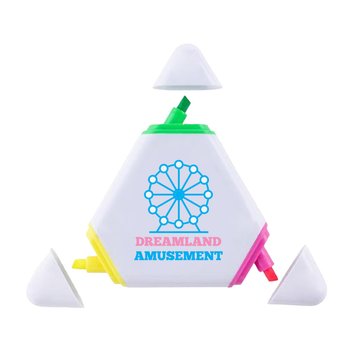 Triangular Shaped Multi-Color Highlighter - Full-Color Personalization Available from Positive Promotions