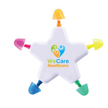 Star-Shaped Multi-Color Highlighter - Full-Color Personalization Available from Positive Promotions