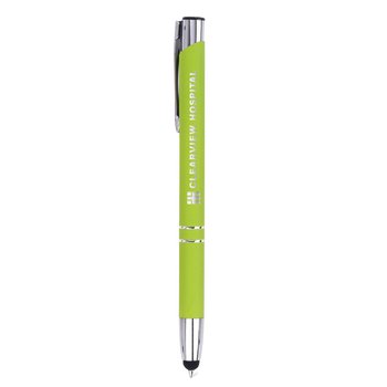 Luxe Soft-Touch Stylus Metal Pen - Laser-Engraved Personalization Available from Positive Promotions