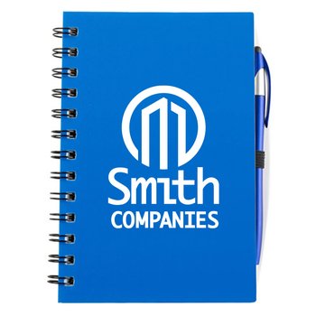 QuickWrite Plastic Spiral Journal Notebook with Pen 5 1/2