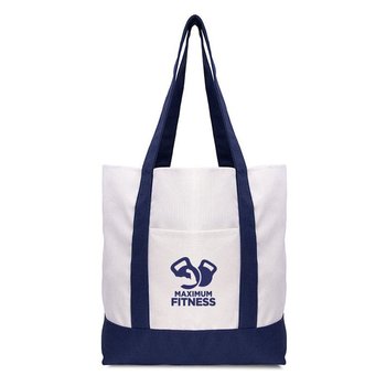 Large Trader Market Canvas Tote Bag - One-Color Personalization Available from Positive Promotions