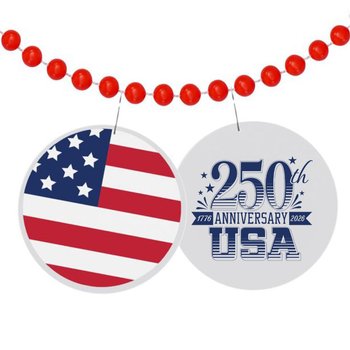 Patriotic American Flag Plastic Medallion - 2 1/2