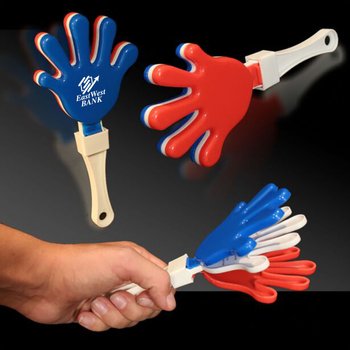 Patriotic Red, White, & Blue Hand Clappers - Personalization Available from Positive Promotions