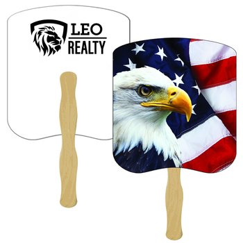Patriotic American Eagle Paper Board Hand Fan - Personalization Available from Positive Promotions