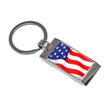 Patriotic American Flag Metal Keychain from Positive Promotions