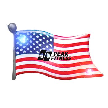 Patriotic American Flag Flashing Light Pin - Personalization Available from Positive Promotions