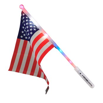 Patriotic American Flag with Flashing LED Lights - Personalization Available from Positive Promotions
