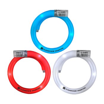 Patriotic Red, White, & Blue Flashing Light Up Bracelets - Personalization Available from Positive Promotions