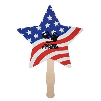 Patriotic American Flag Paper Hand Fan - Personalization Available from Positive Promotions