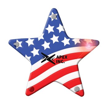 Patriotic American Flag Star Shaped Light Up Lapel Pin - Personalization Available from Positive Promotions