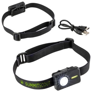 LED COB Head Light Lamp with Adjustable Band - Personalization Available from Positive Promotions